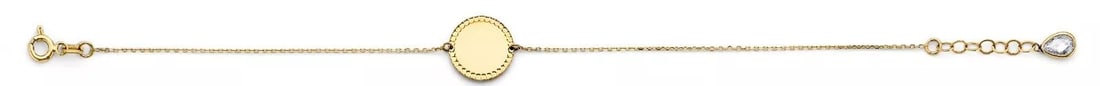 NEW 14K YELLOW GOLD DC ENGRAVABLE ROUND PENDANT BRACELET (1 of 2)