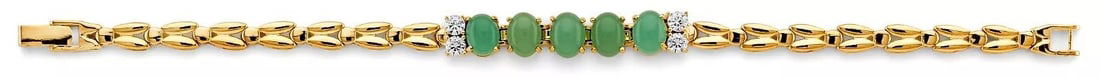 NEW 14K YELLOW GOLD JADE BRACELET (1 of 2)