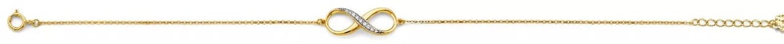 NEW 14K YELLOW GOLD CZ INFINITY BRACELET: NEW 14K YELLOW GOLD CZ INFINITY BRACELET 14K YELLOW GOLD NEW CZ INFINITY BRACELET WEIGHT: 1.3 g