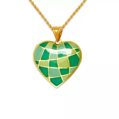 NEW 14K YELLOW GOLD HEART ENAMEL PENDANT: NEW 14K YELLOW GOLD HEART ENAMEL PENDANT 14K Yellow Gold Approx. 17x17mm Chains Sold Separately Weight: 0.5 Grams