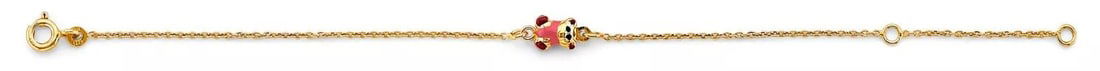 NEW 14K YELLOW GOLD TEDDY BEAR CENTER BABY BRACELET: NEW 14K YELLOW GOLD TEDDY BEAR CENTER BABY BRACELET 14K YELLOW GOLD NEW TEDDY BEAR CENTER BABY BRACELET WEIGHT: 0.95g