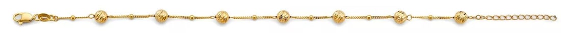 NEW 14K YELLOW GOLD DC BALL BRACELET: NEW 14K YELLOW GOLD DC BALL BRACELET 14K YELLOW GOLD NEW DC BALL BRACELET WEIGHT: 2.6g