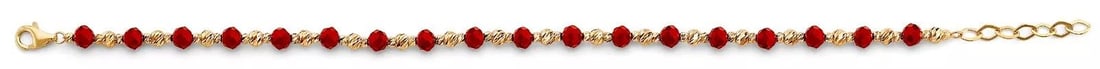 NEW 14K YELLOW GOLD CORAL BRACELET (1 of 2)