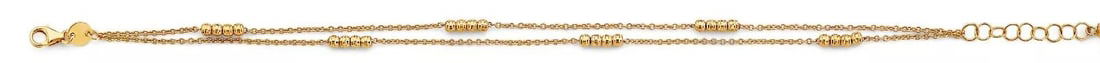 NEW 14K YELLOW GOLD 2 LINE BALL BRACELET (1 of 2)