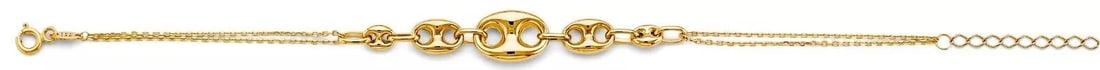 NEW 14K YELLOW GOLD CENTER GUCCI PUFF LINK BRACELET: NEW 14K YELLOW GOLD CENTER GUCCI PUFF LINK BRACELET 14K YELLOW GOLD NEW CENTER GUCCI PUFF LINK BRACELET WEIGHT: 2.8g