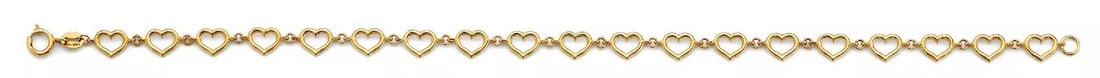 NEW 14K YELLOW GOLD HEART CZ BRACELET (1 of 2)