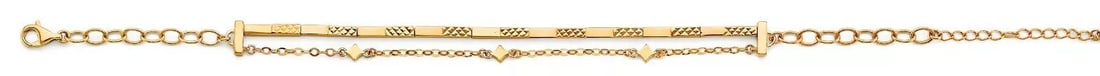 NEW 14K YELLOW GOLD 2 LINE BRACELET (1 of 2)