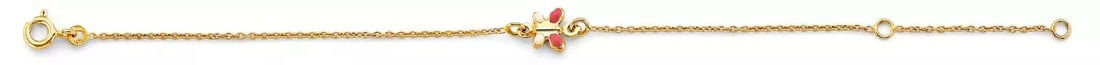 NEW 14K YELLOW GOLD BUTTERFLY CENTER BABY BRACELET: NEW 14K YELLOW GOLD BUTTERFLY CENTER BABY BRACELET 14K YELLOW GOLD NEW BUTTERFLY CENTER BABY BRACELET WEIGHT: 0.94g
