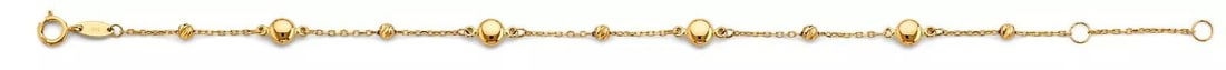 NEW 14K YELLOW GOLD LIGHT BALL BRACELET: NEW 14K YELLOW GOLD LIGHT BALL BRACELET 14K YELLOW GOLD NEW LIGHT BALL BRACELET WEIGHT: 1.2g