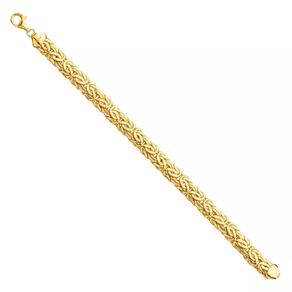 NEW 14K YELLOW GOLD OVAL HOLLOW BYZANTINE BRACELET (1 of 2)