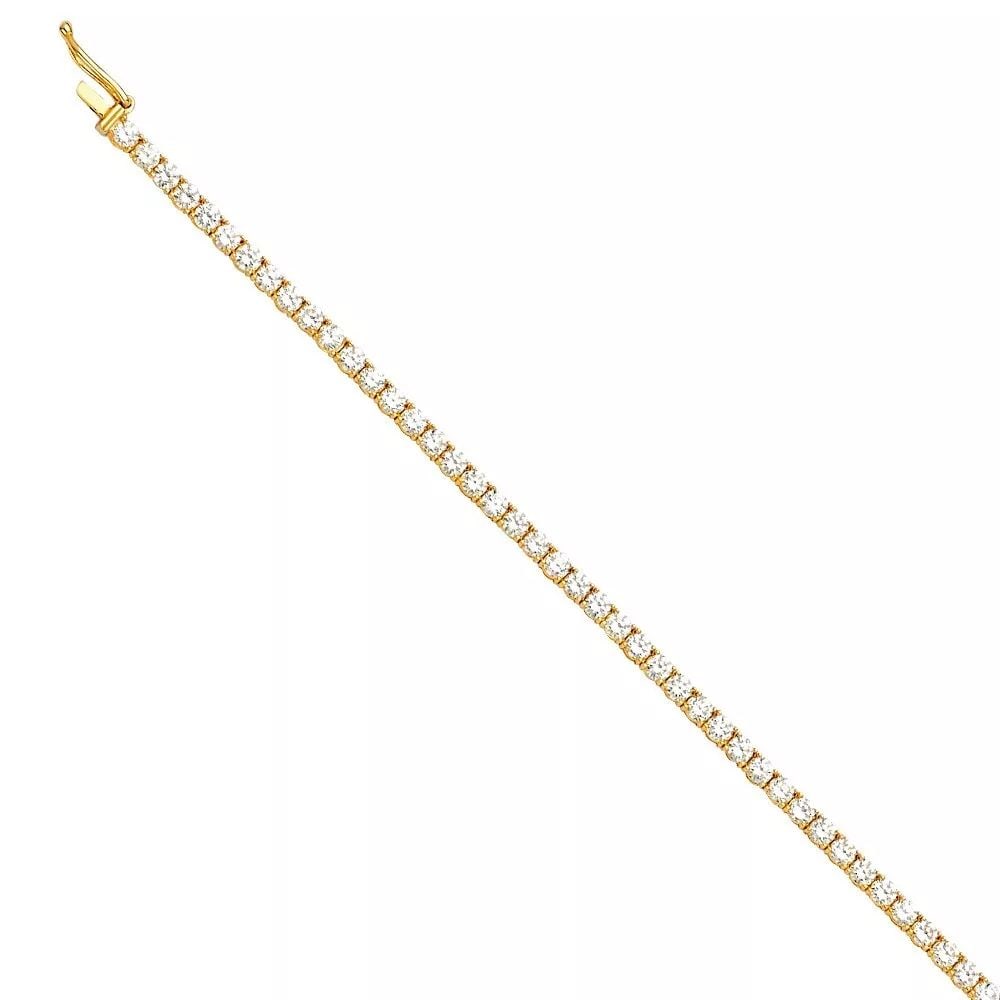 NEW 14K YELLOW GOLD TENNIS BRACELET (2.75MM) (1 of 2)
