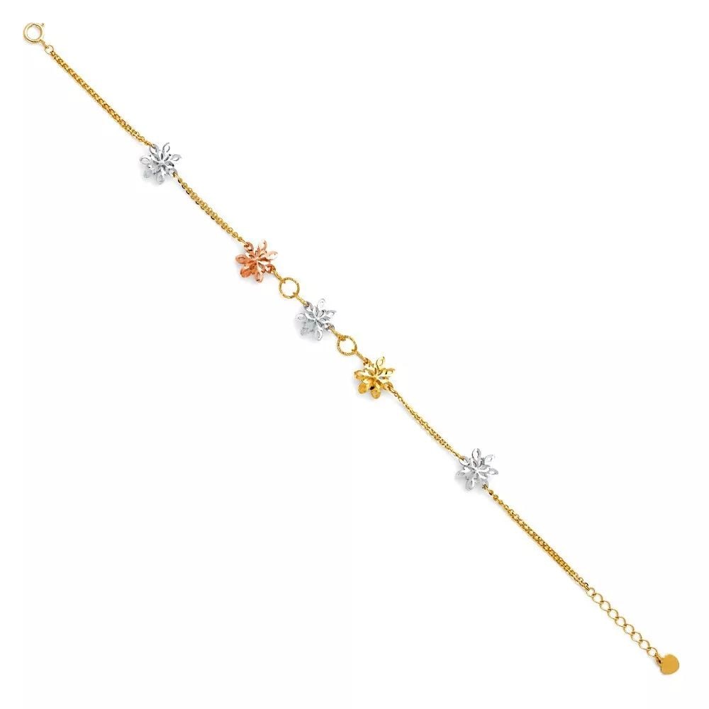 NEW 14K TRI COLOR GOLD STAMP DC BR: NEW 14K TRI COLOR GOLD STAMP DC BR 14K TRI COLOR GOLD NEW STAMP DC BR WEIGHT: 2.5 g LENGTH: 7+1in