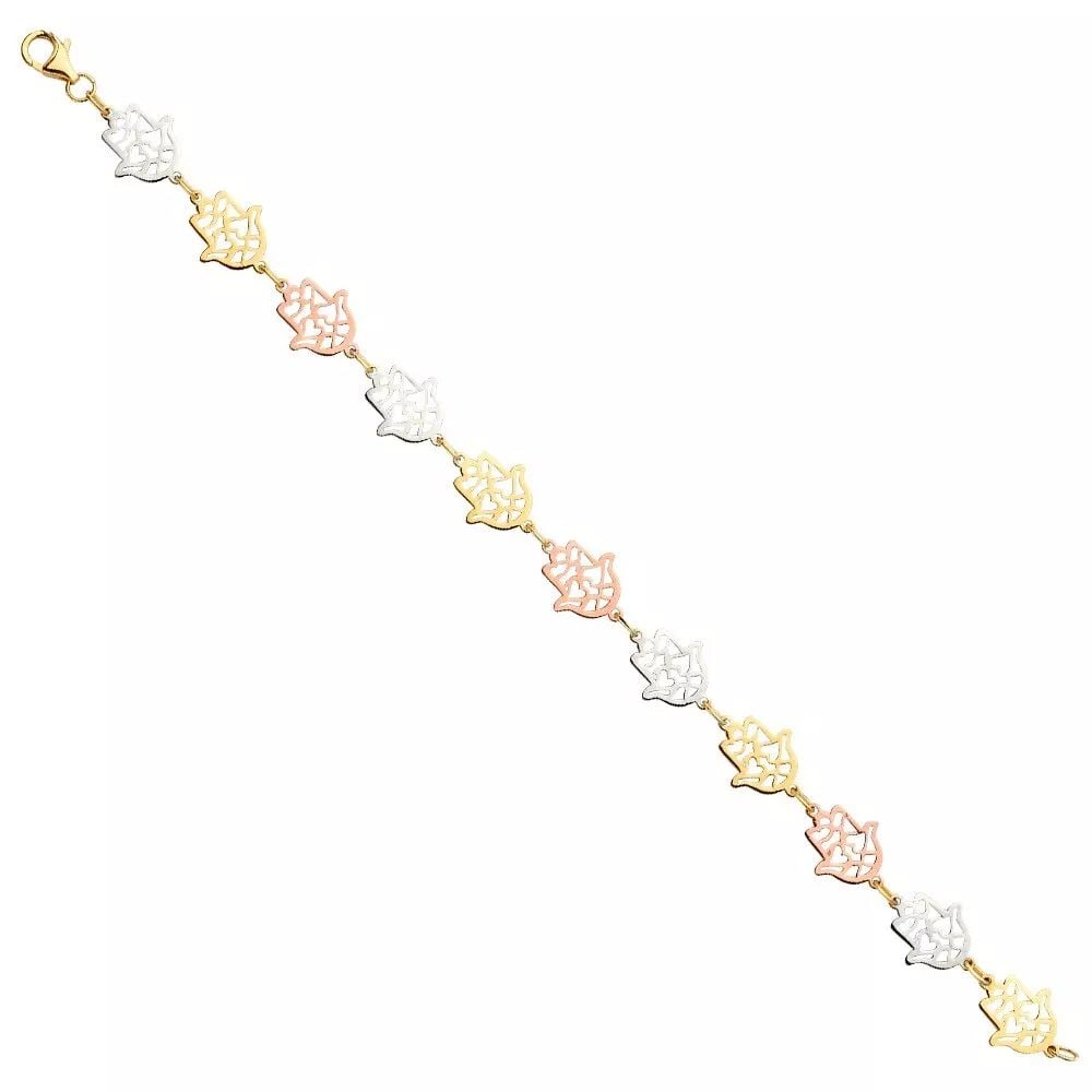 NEW 14K TRI COLOR GOLD FANCY BRACELET (1 of 2)