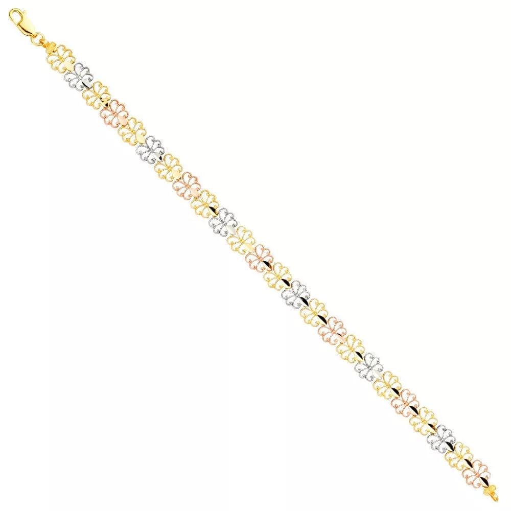 NEW 14K TRI COLOR GOLD BRACELET (1 of 2)