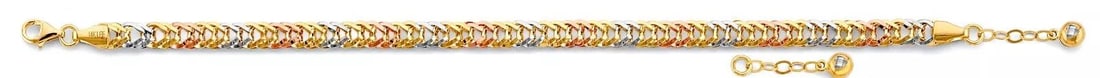 NEW 14K TRI COLOR GOLD FANCY BRACELET (1 of 2)