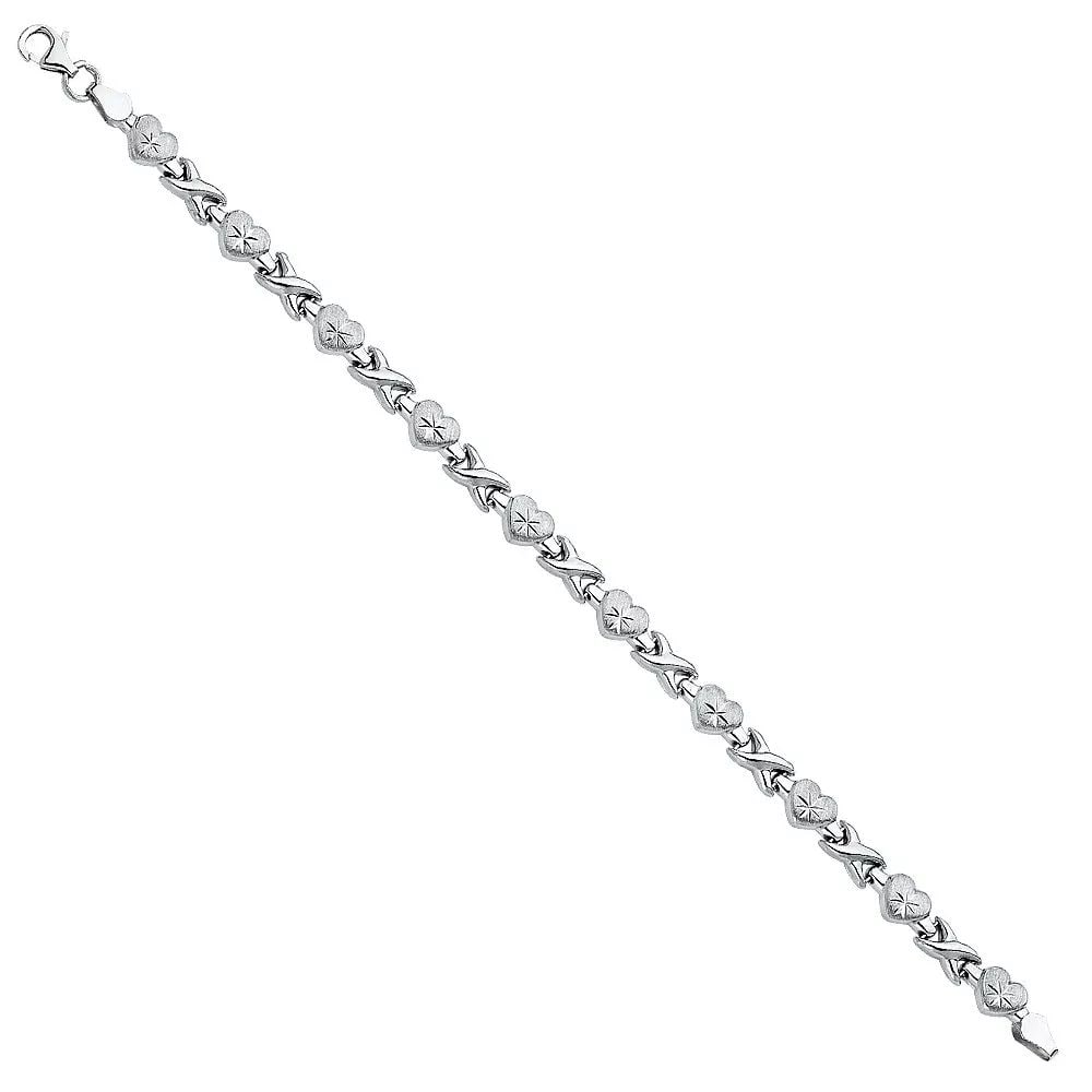 NEW 14K WHITE GOLD STAMPATO BRACELET (1 of 2)