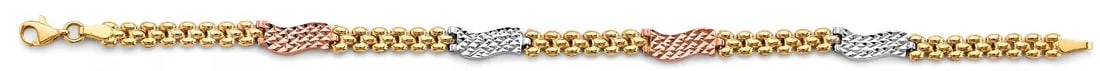 NEW 14K TRI COLOR GOLD FANCY BRACELET: NEW 14K TRI COLOR GOLD FANCY BRACELET 14K TRI COLOR GOLD NEW FANCY BRACELET WEIGHT: 5.4 g