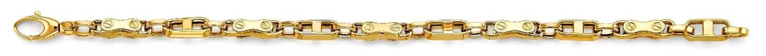NEW 14K YELLOW GOLD FANCY SCREW LINK MEN'S BRACELET: NEW 14K YELLOW GOLD FANCY SCREW LINK MEN'S BRACELET 14K YELLOW GOLD NEW FANCY SCREW LINK MEN'S BRACELET WEIGHT: 10.6 g