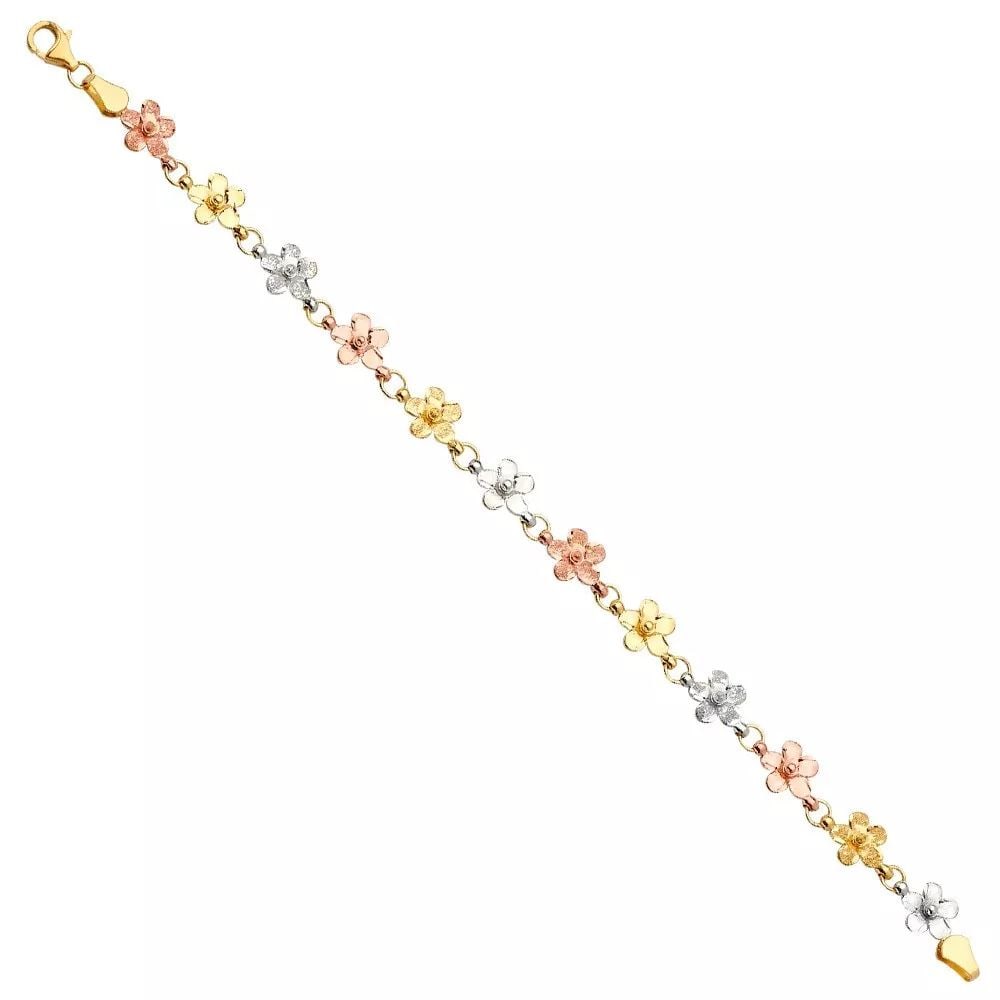 NEW 14K TRI COLOR GOLD FANCY BRACELET: NEW 14K TRI COLOR GOLD FANCY BRACELET 14K TRI COLOR GOLD NEW FANCY BRACELET WEIGHT: 9.3 g LENGTH: Loading...in