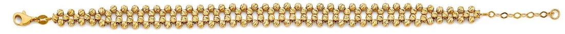 NEW 14K YELLOW GOLD FANCY DC BALL BRACELET: NEW 14K YELLOW GOLD FANCY DC BALL BRACELET 14K YELLOW GOLD NEW FANCY DC BALL BRACELET WEIGHT: 7.3 g