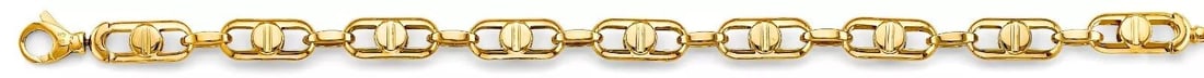 NEW 14K YELLOW GOLD FANCY SCREW LINK MEN'S BRACELET: NEW 14K YELLOW GOLD FANCY SCREW LINK MEN'S BRACELET 14K YELLOW GOLD NEW FANCY SCREW LINK MEN'S BRACELET WEIGHT: 8.9 g