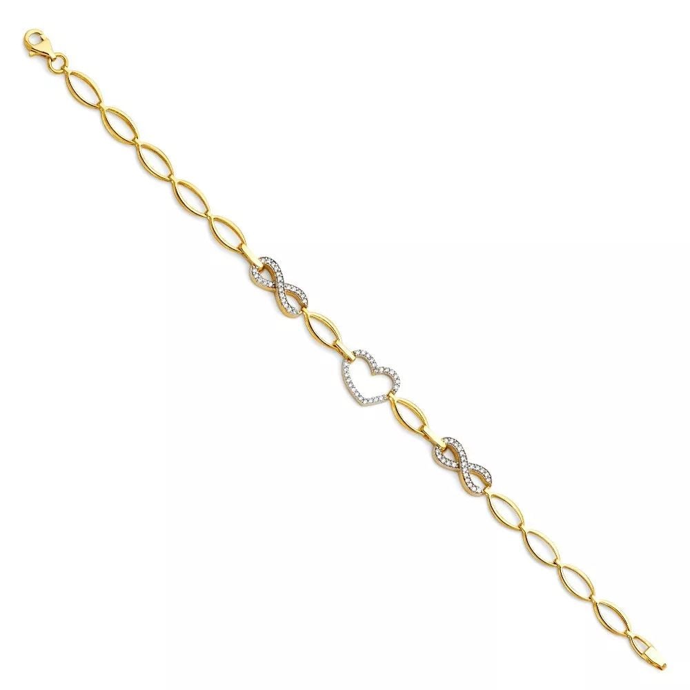 NEW 14K YELLOW GOLD CZ BRACELET: NEW 14K YELLOW GOLD CZ BRACELET 14K YELLOW GOLD NEW CZ BRACELET WEIGHT: 4.8 g LENGTH: 7.25in