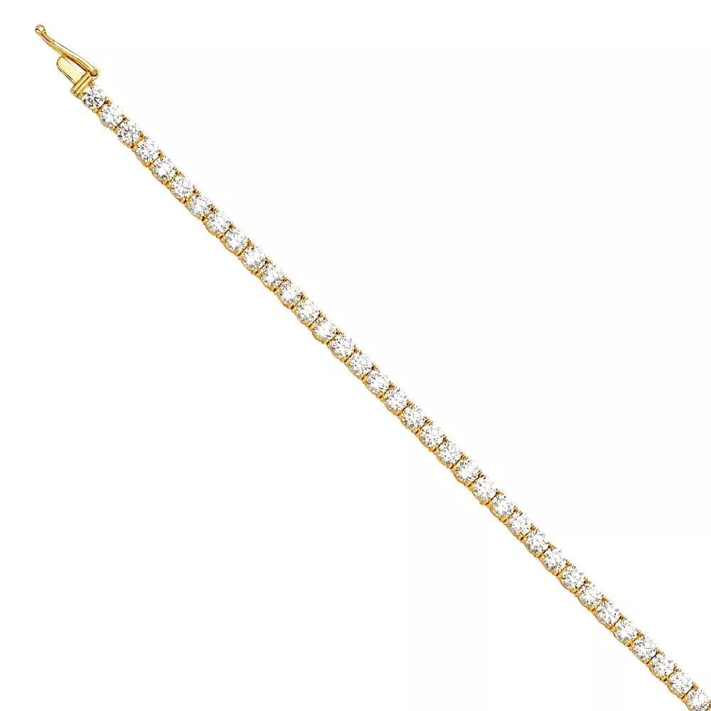 NEW 14K YELLOW GOLD TENNIS BRACELET (2.25MM) (1 of 2)
