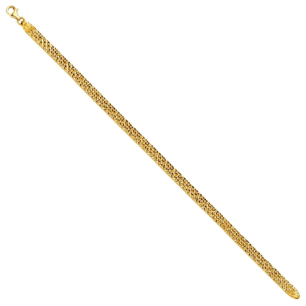 NEW 14K YELLOW GOLD CRYSTAL CUT BRACELET (1 of 2)