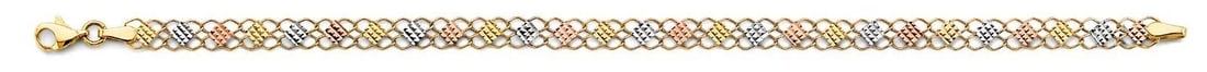NEW 14K TRI COLOR GOLD DC BRACELET (1 of 2)