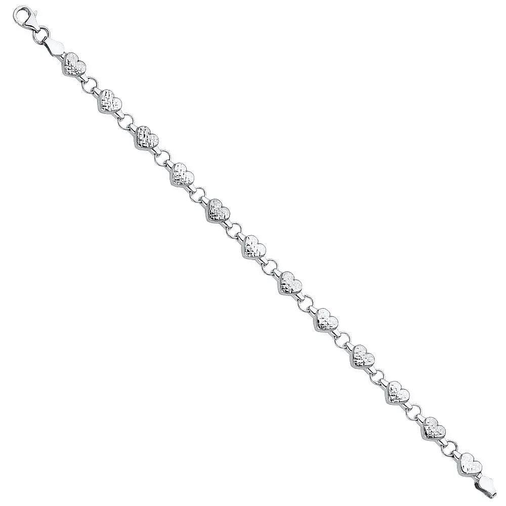 NEW 14K WHITE GOLD STAMPATO BRACELET (1 of 2)