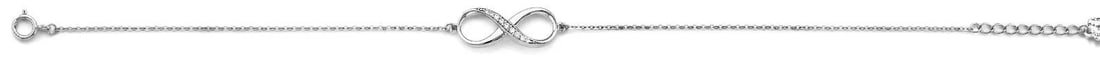 NEW 14K WHITE GOLD CZ INFINITY BRACELET: NEW 14K WHITE GOLD CZ INFINITY BRACELET 14K WHITE GOLD NEW CZ INFINITY BRACELET WEIGHT: 1.3 g