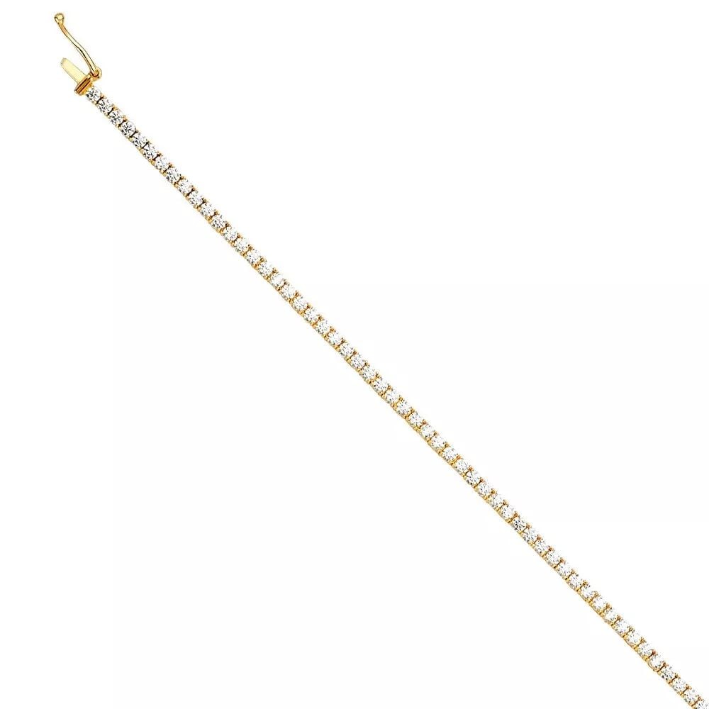 NEW 14K YELLOW GOLD TENNIS BRACELET (1.75MM) (1 of 2)