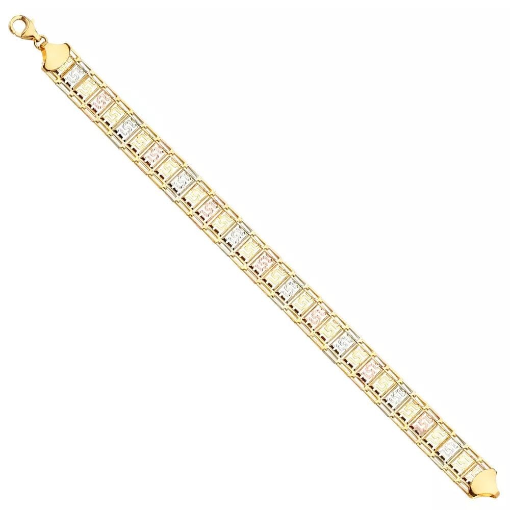 NEW 14K TRI COLOR GOLD FANCY BRACELET (1 of 2)