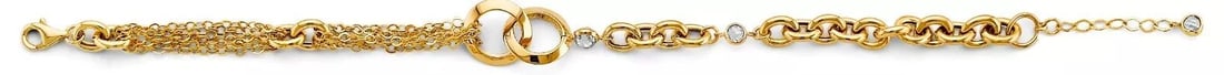 NEW 14K YELLOW GOLD CZ FANCY BRACELET: NEW 14K YELLOW GOLD CZ FANCY BRACELET 14K YELLOW GOLD NEW CZ FANCY BRACELET WEIGHT: 5.2 g