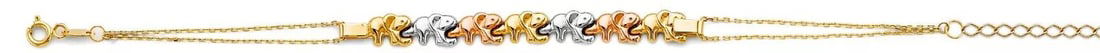 NEW 14K TRI COLOR GOLD CENTER ELEPHANT BRACELET (1 of 2)