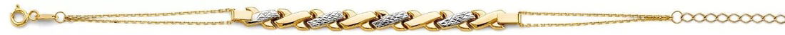 NEW 14K TWO TONE GOLD CENTER STAMPATO BRACELET (1 of 2)