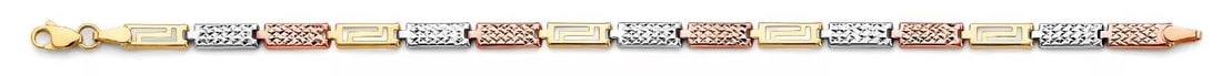 NEW 14K TRI COLOR GOLD FANCY BRACELET: NEW 14K TRI COLOR GOLD FANCY BRACELET 14K TRI COLOR GOLD NEW FANCY BRACELET WEIGHT: 3.4 g