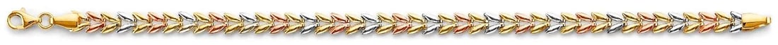 NEW 14K TRI COLOR GOLD DOUBLE FACE STAMPATO BRACELET: NEW 14K TRI COLOR GOLD DOUBLE FACE STAMPATO BRACELET 14K TRI COLOR GOLD NEW DOUBLE FACE STAMPATO BRACELET WEIGHT: 3.3 g
