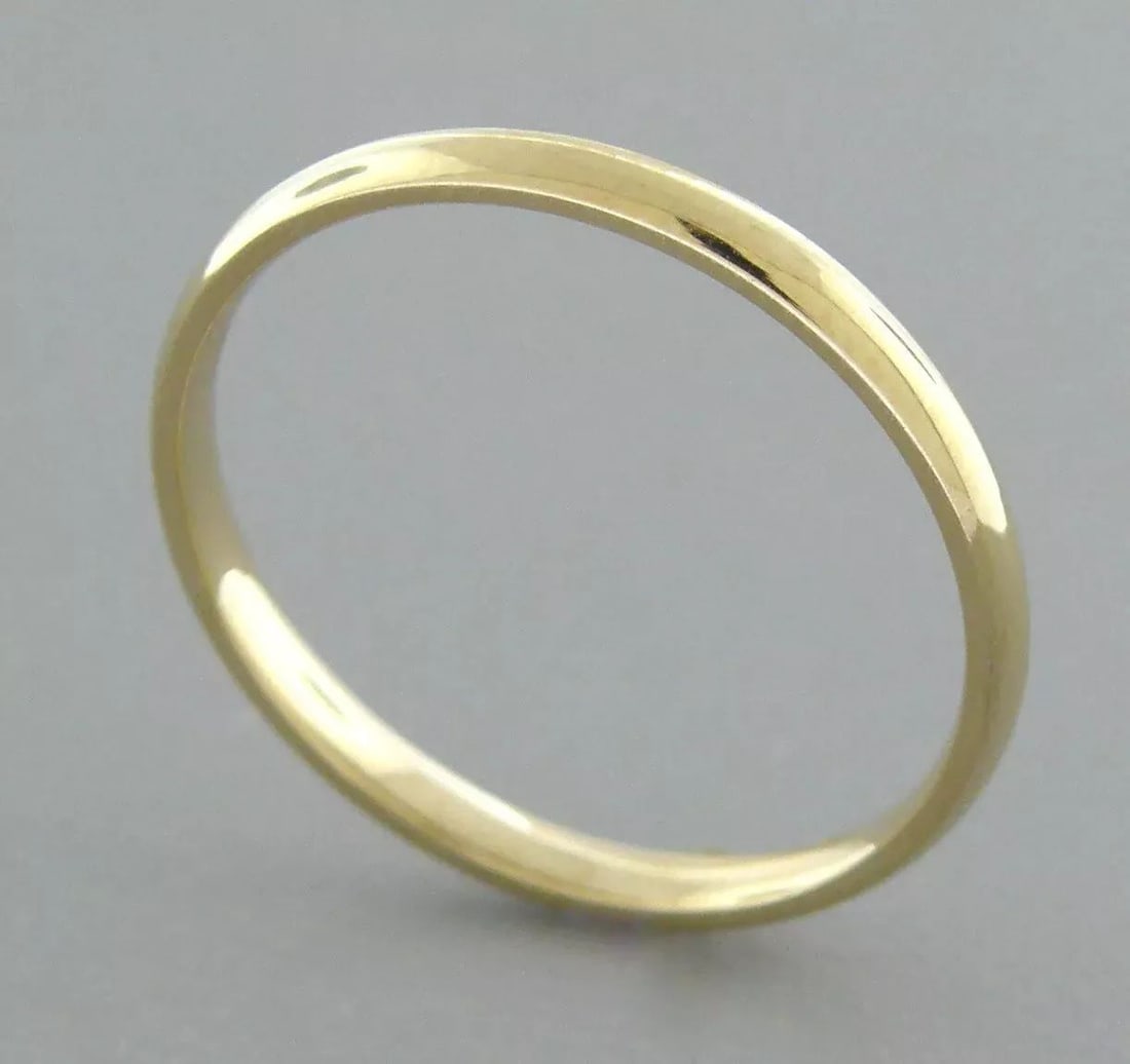 NEW 14K YELLOW SOLID GOLD 2MM COMFORT BAND WEDDING RING ALL SIZES 3,4,5,6,7,8,9+ (1 of 2)