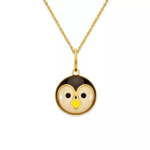 NEW 14K YELLOW GOLD PENGUIN ENAMEL PENDANT: NEW 14K YELLOW GOLD HIGH POLISHED PENDANT 14K Yellow Gold Approx. 10x10mm Chains Sold Separately 0.3g