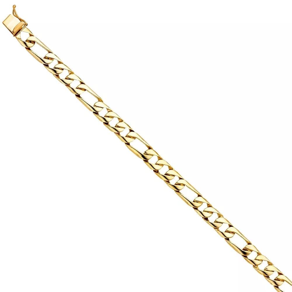 NEW 14K YELLOW GOLD FIGARO LINK BRACELET (1 of 2)