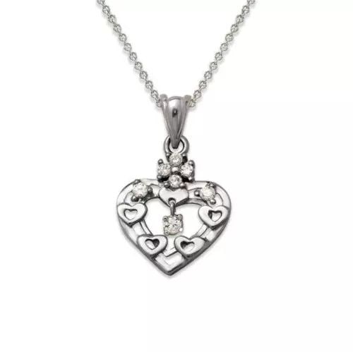 NEW 14K WHITE GOLD HIGH POLISHED HEART CZ PENDANT: NEW 14K WHITE GOLD HIGH POLISHED HEART CZ PENDANT 14K White Gold Approx. 13x15mm High Polished/Cubic Zirconia Chains Sold Separately Weight: 1.1 Grams