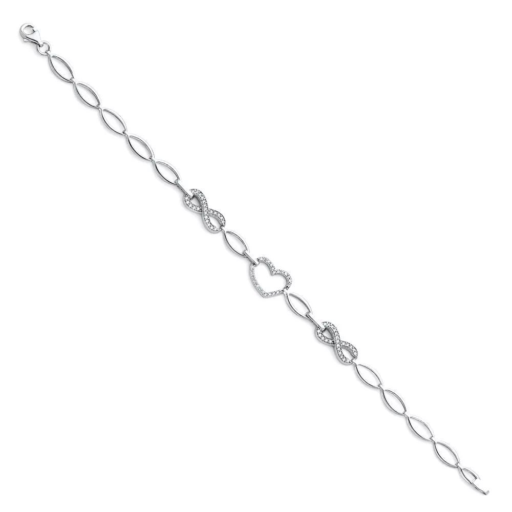 NEW 14K WHITE GOLD CZ BRACELET (1 of 2)