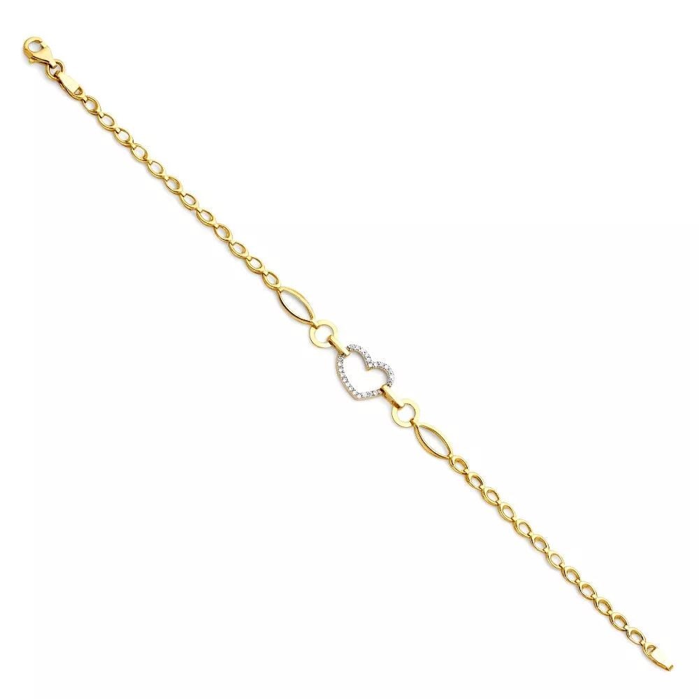 NEW 14K YELLOW GOLD CZ BRACELET (1 of 2)