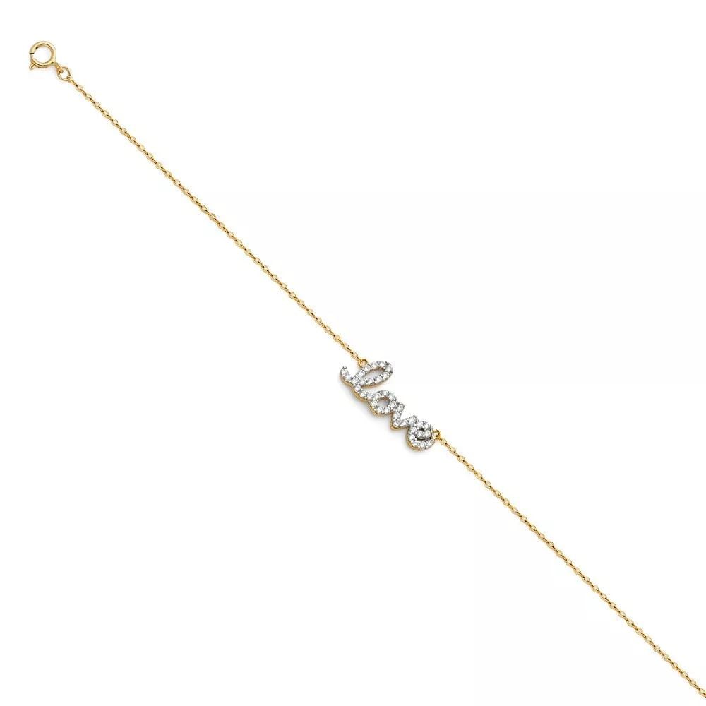 NEW 14K TOW TONE GOLD LIGHT CZ BRACELET (1 of 2)