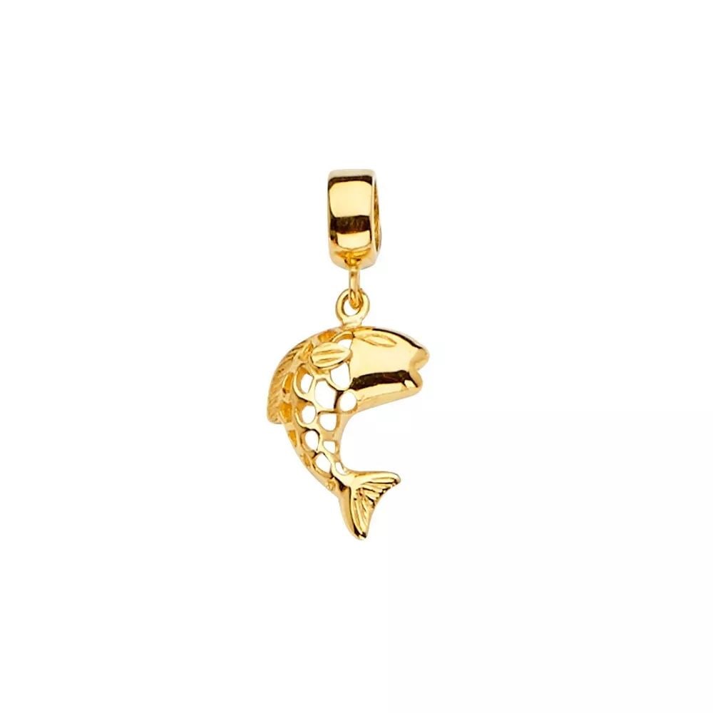 NEW 14K YELLOW GOLD FISH CHARM FOR MIX&MATCH BRACELET: NEW 14K YELLOW GOLD FISH CHARM FOR MIX&MATCH BRACELET 14K YELLOW GOLD NEW FISH CHARM FOR MIX&MATCH BRACELET WEIGHT: 0.9 g