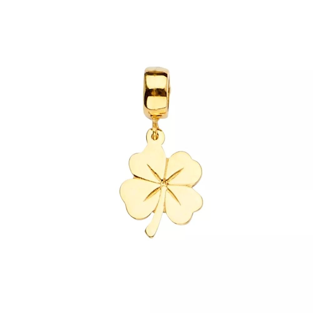NEW 14K YELLOW GOLD CLOVER CHARM FOR MIX&MATCH BRACELET (1 of 2)