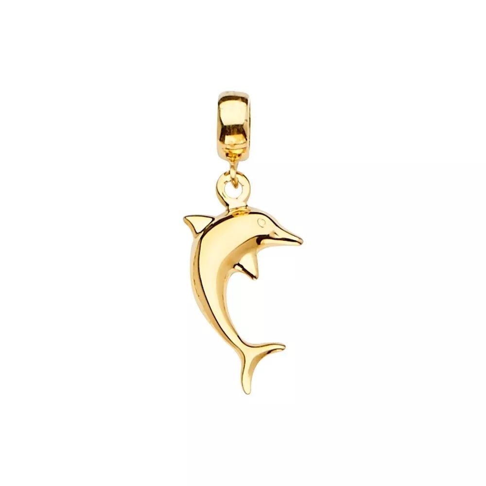 NEW 14K YELLOW GOLD DOLPHINE CHARM FOR MIX&MATCH BRACELET: NEW 14K YELLOW GOLD DOLPHINE CHARM FOR MIX&MATCH BRACELET 14K YELLOW GOLD NEW DOLPHINE CHARM FOR MIX&MATCH BRACELET WEIGHT: 1.1 g