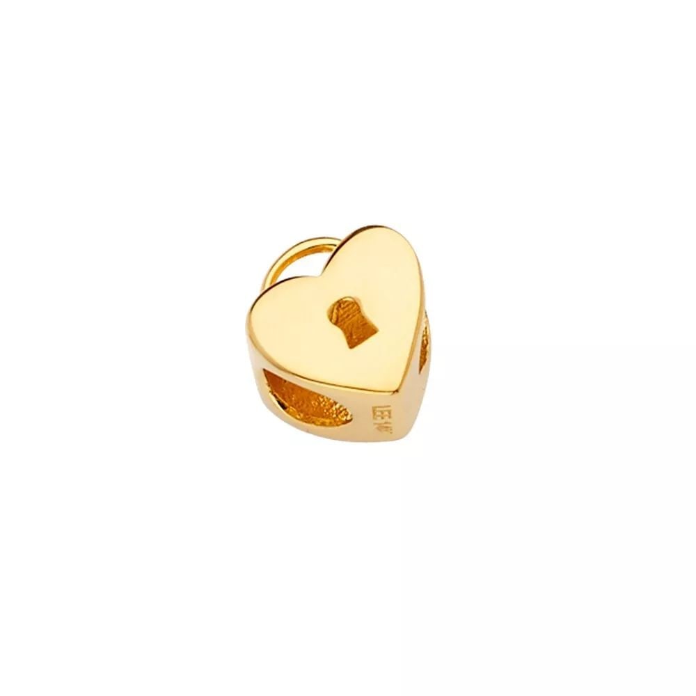 NEW 14K YELLOW GOLD HEART LOCK SLIDER CHARM FOR MIX&MATCH BRACELET: NEW 14K YELLOW GOLD HEART LOCK SLIDER CHARM FOR MIX&MATCH BRACELET 14K YELLOW GOLD NEW HEART LOCK SLIDER CHARM FOR MIX&MATCH BRACELET WEIGHT: 1.2 g