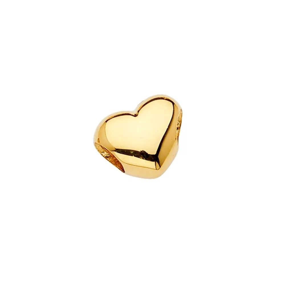 NEW 14K YELLOW GOLD HEART SLIDER CHARM FOR MIX&MATCH BRACELET (1 of 2)